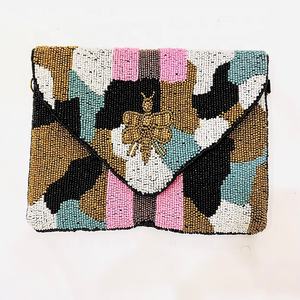 Pink Retro Style Clutch Bag For Women Crystal Beaded <b>Cross</b> <b>Body</b> Zipper Closure Evening Bag Custom Design Handmade Women's Bag - Product Image 6