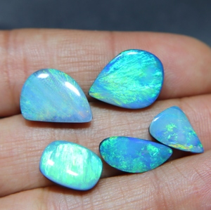 Natural Australian Doublet Opal Cabochon Bue <b>Fire</b> Loose Gemstone Wholesale Jewelry Making - Product Image 2