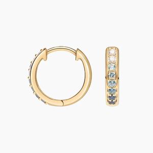 Boucles d'oreilles Huggie en or jaune 14 carats avec diamants de laboratoire taille brillant rond, style classique de luxe, unisexe, pour tous les jours - Product Image 3