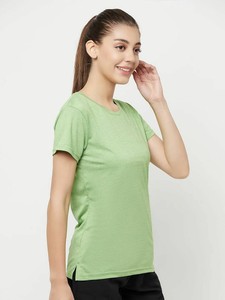 เสื้อยืดผู้หญิงระบายอากาศดี ทันสมัย สีซีดแบบซันเฟด คุณภาพสูงใหม่ 100% โพลีเอสเตอร์ สวมใส่สบาย เหมาะสำหรับชุดลำลองแฟชั่น OEM - Product Image 2