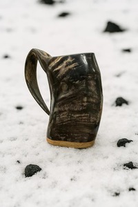 Mug à eau et à café en corne de buffle, style américain, résistant au lave-vaisselle, cadeau d'affaires, logo personnalisé avec couleur de corne naturelle - Product Image 3