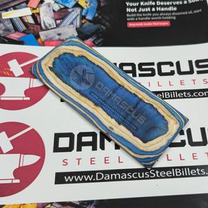 Par de Placas de Resina para Empuñaduras de Cuchillo, Diseño de Lámina de Dólar Azul Zafiro, Lujoso Azul Real y Dorado, Madera de Abedul Laminada - Product Image 4