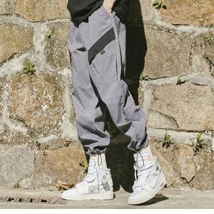 OEM High Quality Men Polyester Streetwear <b>Trousers</b> <b>Drawstring</b> Ankle Windbreaker Baggy Jogger Gym Training Track Pant - Product Image 4