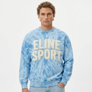 Distressed Texture Sports Lifestyle Apparel Modern Street Fashion Crewneck Sweatshirt Premium Quality Cotton Fleece Jumper - Product Image 1