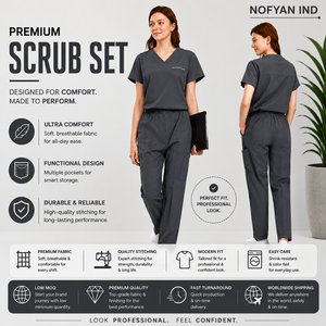 Hot Sale Anti Wrinkle Washable Soft Fabric Nurse Hospital Uniform Medical Women Jogger <b>Scrubs</b> <b>Sets</b> Manufacturer and Supplier - Product Image 1