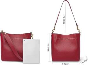 Sacs fourre-tout en cuir à large bandoulière détachable pour femmes, sac à bandoulière de créateur et sac à main tendance combinés, mode haut de gamme - Product Image 6