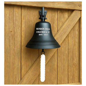 American Brass <b>Bell</b> Black Surface Well <b>Bell</b> Premium Brass <b>Bell</b> Ideal For Home Decor Nautical Garden Entrance And Temple - Product Image 1