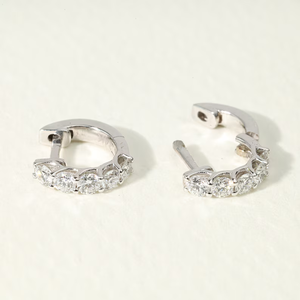 Boucles d'oreilles créoles modernes en diamant de laboratoire, taille ronde, style pendantes, en or 14K 18K, bijoux élégants pour le quotidien, cadeau glamour - Product Image 3