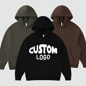 Custom 350gsm Cotton Blank <b>Thick</b> <b>Fleece</b> Heavy Weight Oversized Hoodies Custom Print Logo Men's Hoodies & Sweatshirts - Product Image 1