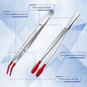 Ensemble de pinces de précision UBI en acier inoxydable avec revêtement en caoutchouc, 4 pièces, pointes dentelées pour les sourcils et les cils, manipulation sans rayures - Product Image 1