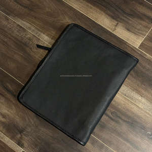 Carpeta de anillas de cuero de vaca para el cabello a la moda 2025, cartera multifuncional, soporte de cuero mecanizado a mano con cierre de cremallera seguro - Product Image 3