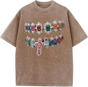OEM High-Quality Stone Wash Distressed Oversized Tee 100% Breathable Cotton Custom Size dtg printing t <b>shirts</b> - Product Image 5