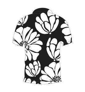 Camiseta polo con estampado floral de gran tamaño en blanco y negro para hombre, camiseta informal de verano de manga corta a la moda - Product Image 2