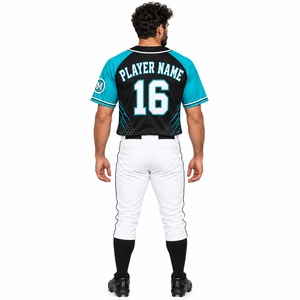 Camiseta de Béisbol al por Mayor para Hombre y Mujer, Color Sólido, con Botones, Manga Corta, Transpirable, Ajuste Holgado, Uniforme Deportivo de Softbol, 100% Poliéster - Product Image 2