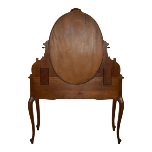 Midcentury Solid Mahogany Makeup Vanity <b>with</b> Adjustable Mirror and <b>Storage</b> Drawers for Bedroom Hotel & Apartment - Product Image 5