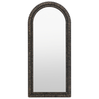 Miroir mural sur pied en bois sculpté artisanal noir personnalisé, design texturé élégant en MDF, pour la maison moderne