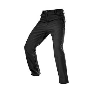 Pantalones de senderismo para hombre, forrados de lana, impermeables, para nieve y esquí, con múltiples bolsillos con cremallera, cálidos para invierno - Product Image 1