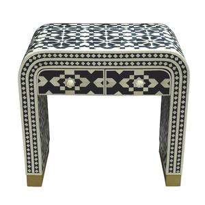 Mesa con Incrustaciones de Hueso de ILAHI, Diseño Moderno con Detalles de Ágata, Almacenamiento Portátil, Muebles para el Hogar - Product Image 6