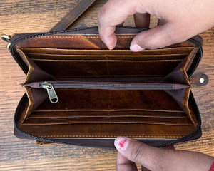 กระเป๋าใส่โทรศัพท์หนังวินเทจแบบลายขวางกระเป๋าสะพายไหล่ใส่โทรศัพท์มือถือหนังวัวแท้ - Product Image 6