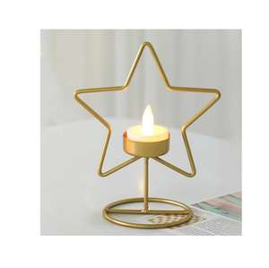 Mini Portavelas de Metal Dorado para Bodas, Eventos Festivos, Soporte de Hierro para Velas con Diseño Floral Hecho a Mano, Decoración de Mesa para el Hogar - Product Image 2