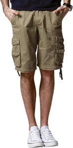 Shorts cargo pour hommes, multi-poches, longueur genou, décontractés, utilitaires, respirants, séchage rapide, streetwear - Product Image 5