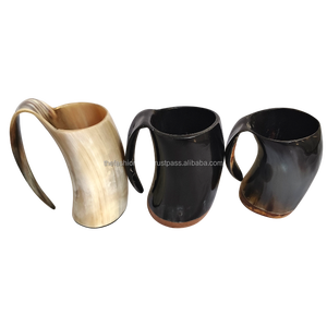 Cuerno Vikingo Hecho a Mano, Taza de Cerveza de Cuerno de Buey Natural, Jarra Nórdica Medieval, Regalo Rústico Personalizado al por Mayor, Decoración Coleccionable - Product Image 2