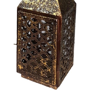 Lanternes de maison et de jardin composées d'acier inoxydable et de fer et de bois avec des supports et des supports de T-light dans les finitions multiples au besoin - Product Image 2