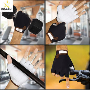 Gants de cyclisme en cuir antidérapants, absorbant les chocs, demi-doigts - Équipement de protection durable pour le VTT et le cyclisme sur route - Product Image 5