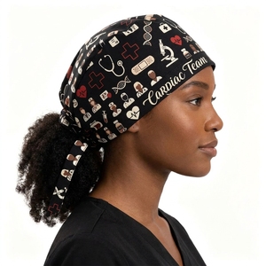 New Style Hospital <b>Scrub</b> Caps With Customized Logo Cardiac Design Cap Clinic Dentist Lab Nursing <b>Work</b> Hats Lab <b>Scrub</b> Cap - Product Image 2