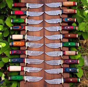 Couteaux de chasse Damas faits main de qualité supérieure, manche en os OEM, dureté 56HRC, garantie 1 an, vente en gros, livraison directe - Product Image 4