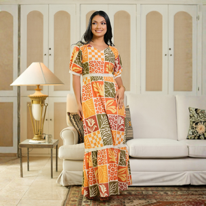 Elegante Vestido Maxi Amarillo Mostaza para Mujer - Product Image 1