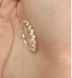 Natural <b>Opal</b> <b>Ring</b> Vintage <b>Opal</b> Band <b>Opal</b> Wedding Band <b>Opal</b> <b>Ring</b> Dainty <b>Opal</b> <b>Ring</b> Engagement Birthstone <b>Ring</b> Matching Band <b>Ring</b> - Product Image 4