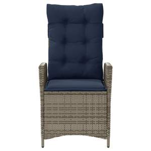 Silla de Jardín Reclinable Azul Marino con Asiento Gris Cómodo - Product Image 5