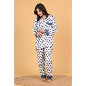 Ensemble de pyjama décontracté pour femmes, imprimé floral, en crêpe de polyester respirant, manches longues, confortable pour l'été et l'automne, vêtements de détente pour dormir - Product Image 4