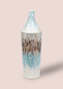 Delightful <b>Tall</b> MOP Inlay Vase Decorative <b>Table</b> Vase Modern Artistic Flower Vase Accent Ideal For Living Room Home Decor Styling - Product Image 2