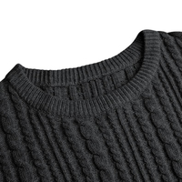 Pull en laine tricoté décontracté pour homme, col rond, design hiver, personnalisé, anti-boulochage, respirant, patchwork, collection 2026