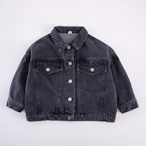 Veste en jean pour bébé et enfant, coupe ample, manches longues, ouverte sur le devant, style cardigan, printemps-automne - Product Image 5