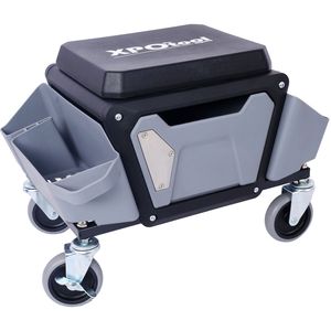 Sgabello da Meccanico Resistente con Capacità di Carico di 150 kg, Ruote Scorrevoli e Sedile Imbottito in Gomma Morbida per Uso in Garage e Armadietti Portautensili - Product Image 6
