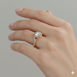 Bague de fiançailles vintage style pavé entrelacé - Product Image 5