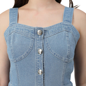 Vestido Largo Vaquero de Moda para Mujer, con Botones al Frente, Ropa Casual al por Mayor, Fabricante de Ropa - Product Image 5