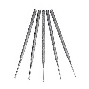 Curettes Buck Ear 6,5 pouces, pointues et à bout arrondi, droites et courbées, instruments chirurgicaux ORL en acier inoxydable, pour cire d'oreille de précision - Product Image 4
