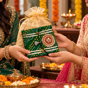 Sobre pequeño hecho a mano con estampado Bandhani indio para dinero, ideal para bodas, Haldi, Mehendi y recuerdos de regalo. - Product Image 5