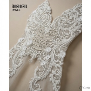 Graceful AZIZA FASHION DREAM 100% Polyester Lace <b>Fabric</b> Woven Statement Embroidered Panel for Curtains Medium <b>Weight</b> 100GSM - Product Image 3
