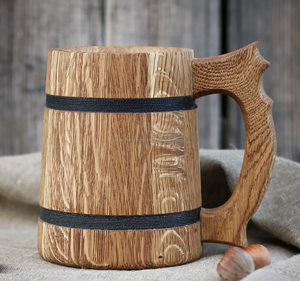 Mug en bois de haute qualité gravé, pour la bière et le vin, provenant d'un fournisseur indien - Product Image 3