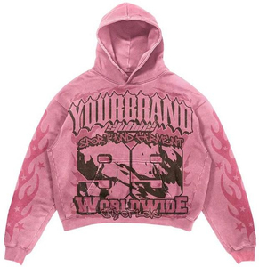 Conjunto Deportivo Personalizado de Dos Piezas, 100% Algodón Estampado, Sudadera con Capucha Extra Grande y Pantalones Jogger, Diseño de Llamas, Ropa Urbana Unisex - Product Image 5