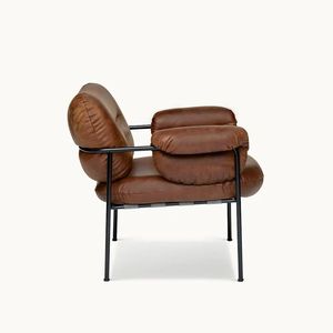 Fauteuil rembourré moderne nordique avec coussin moelleux et structure métallique pour salon, chambre à coucher, hall d'hôtel - Product Image 2