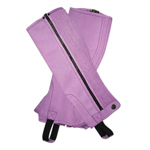 Equestrian Half Riding <b>Chaps</b> <b>Men</b> Women Suede <b>Leather</b> Stretch Horse Riding Protective Leg Gear Adjustable Fit - Product Image 5