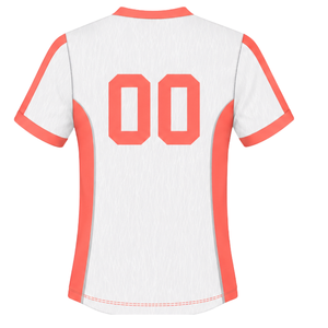 Conjunto de Camiseta y Pantalones Cortos de Rugby Color Naranja Coral y Blanco, Cuello en V, Uniforme de Equipo Personalizado, Ropa Deportiva Transpirable para Entrenamiento - Product Image 5