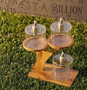 Clear Plexi <b>Acrylic</b> Apothecary Jars with Wooden Stand Cylindrical <b>Storage</b> Canisters with Lids for gifts ramada chocolate display - Product Image 6