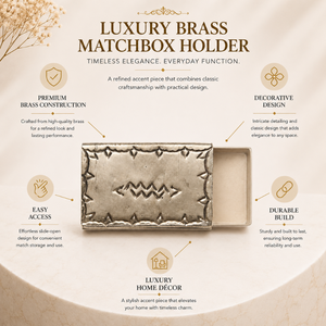 Vintage Silver Metal brass <b>Matchbox</b> Holder Handmade Decorative Match Case Rustic Home Decor Accessory for Candles Fireplace Use - Product Image 5